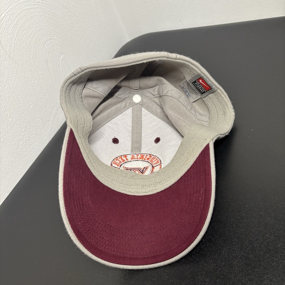Virginia Tech Nike Hat Swoosh Flex Baseball Cap Gray Hokies Maroon Orange VT - Picture 6 of 7